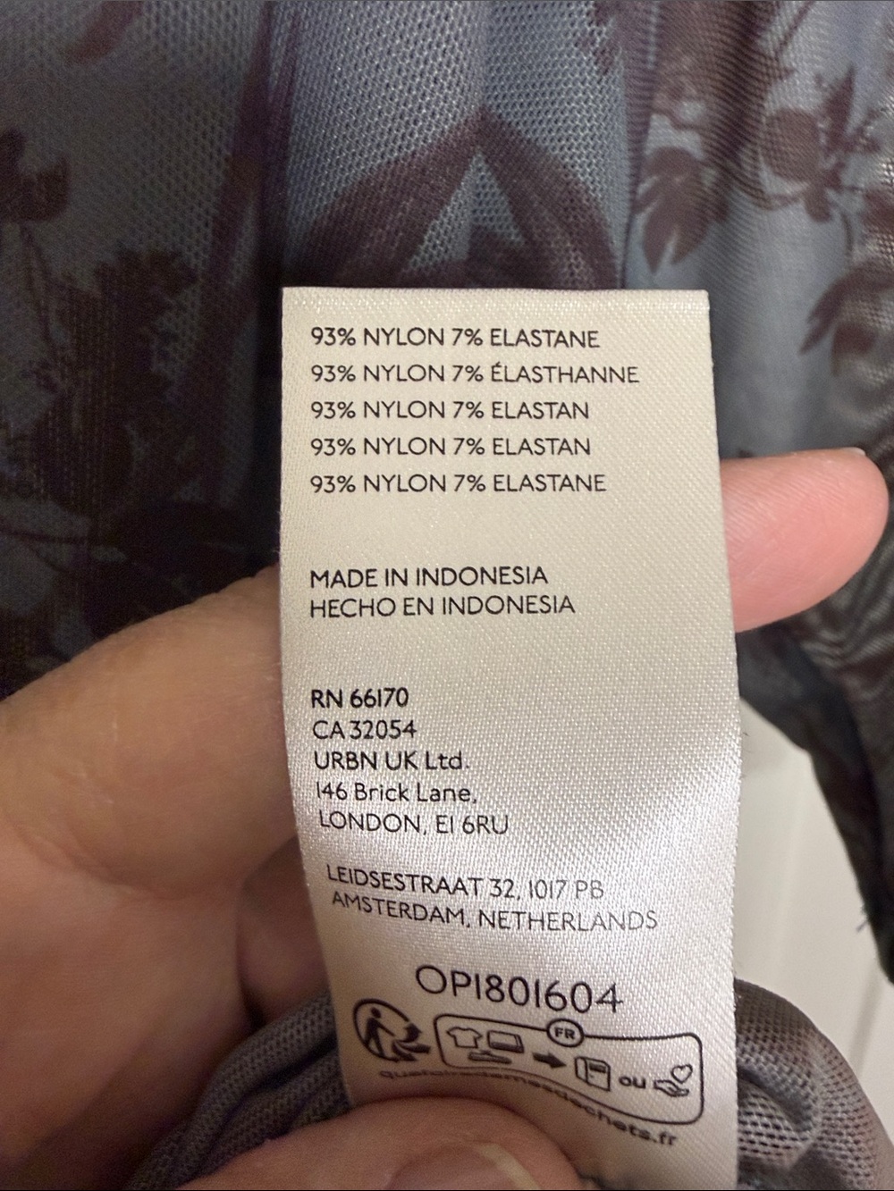 Anthropologie Sheer Floral Short-Sleeve Mock Neck Shirt - Brown on Gray - Picture 4 of 5